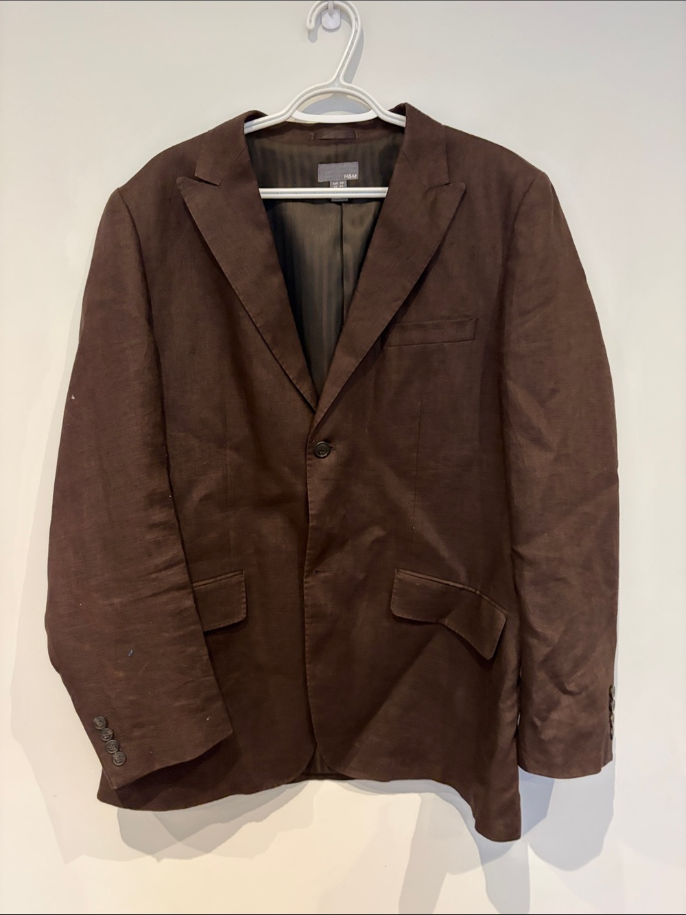 H&M Men's Dark Brown Single-Button Blazer